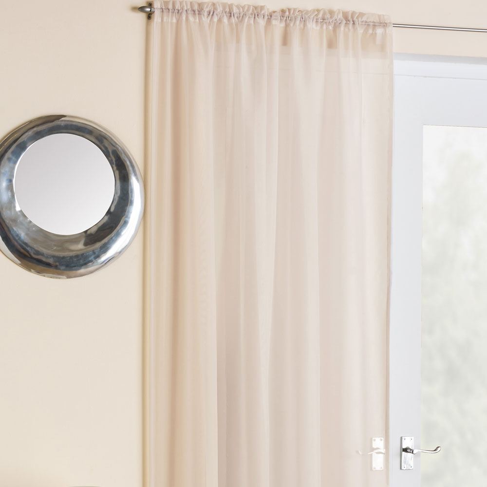 Tyrone Crystal Plain Voile Slot Top Curtain Panel