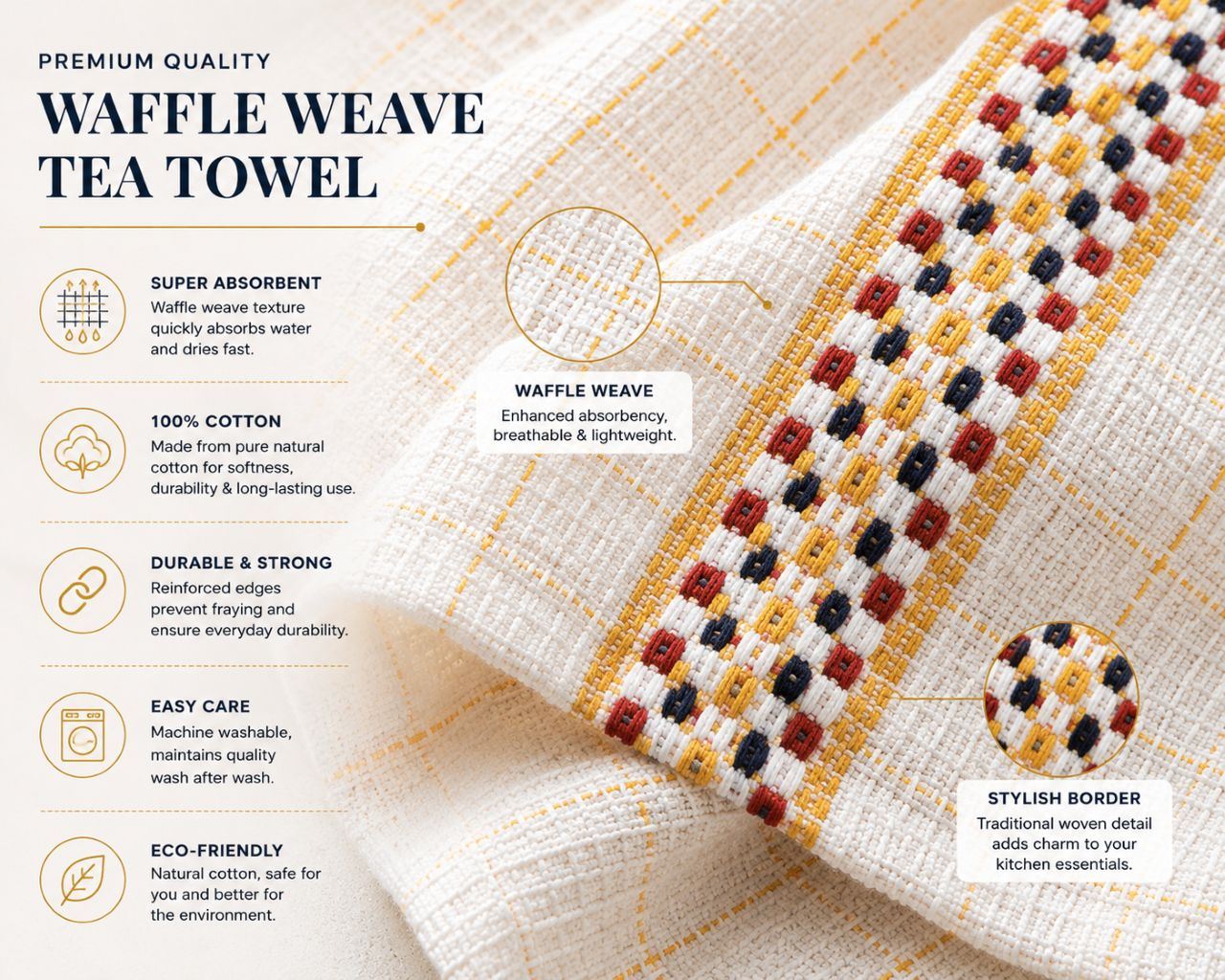 Night Zone Pack of 2 Hawai Tea Towels 100% Cotton