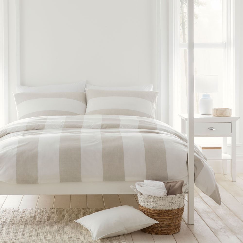Drift Home Upton Stripe Print Eco-Friendly Duvet Cover Set