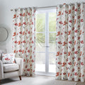 Fusion Dacey Contemporary Floral Print 100% Cotton Eyelet Lined Curtains