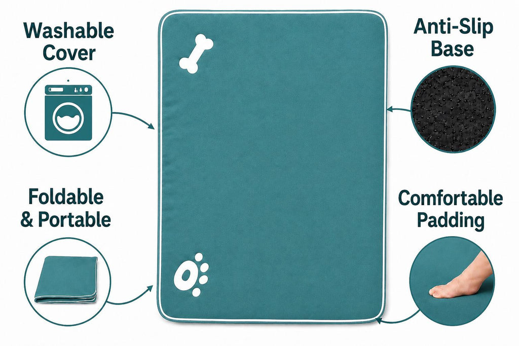 Night Zone Super Soft Bone & Paw Pet Bed Mat