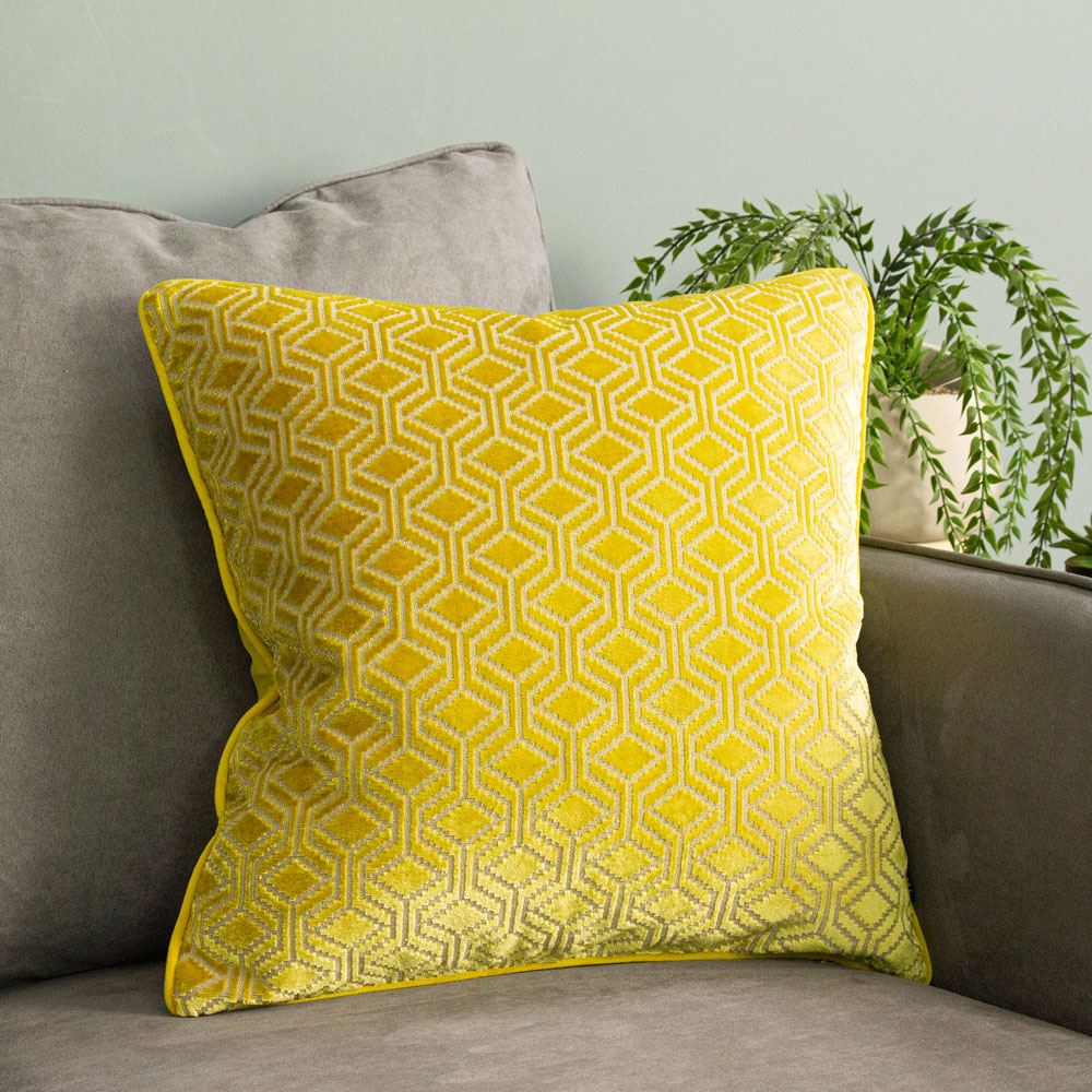 Paoletti Avenue Geometric Jacquard Velvet Cushion Cover