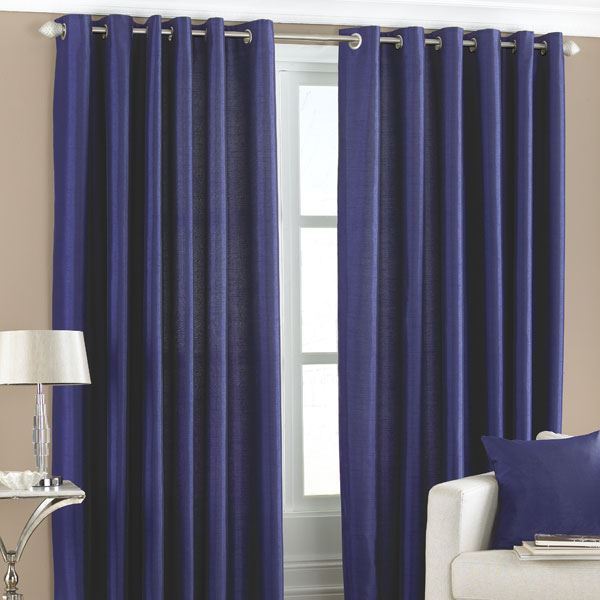 Riva Home Fiji Faux Silk Eyelet Lined Curtains