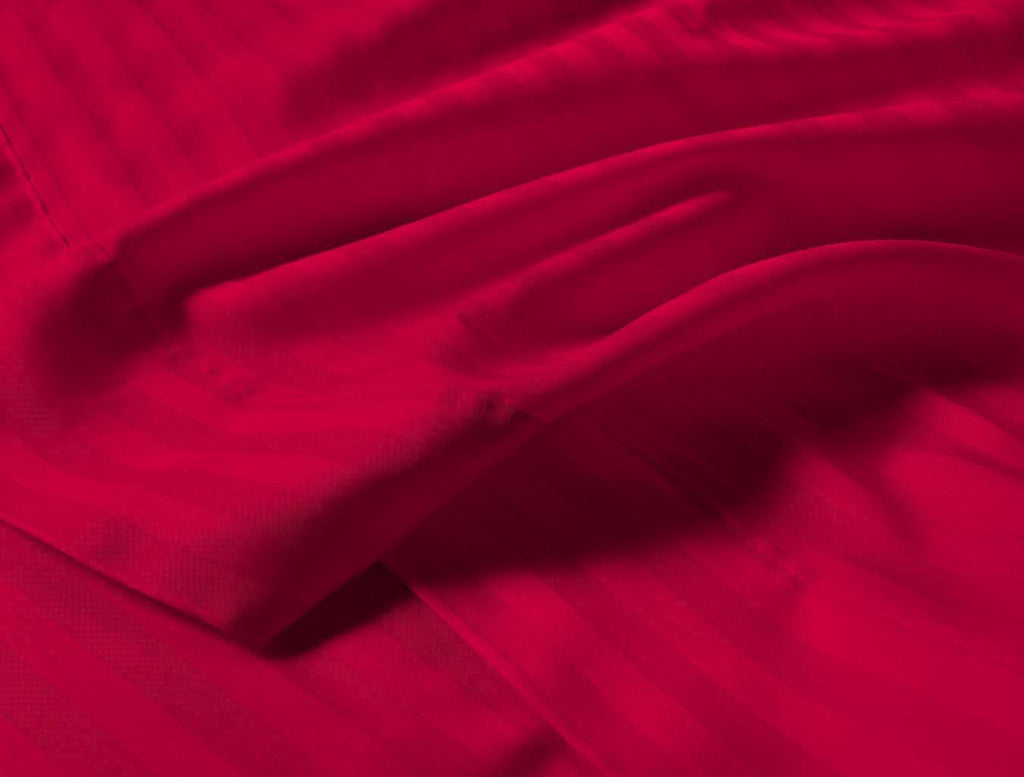 Night Zone Satin Stripe 100% Cotton 250 Thread Count Duvet Cover Set