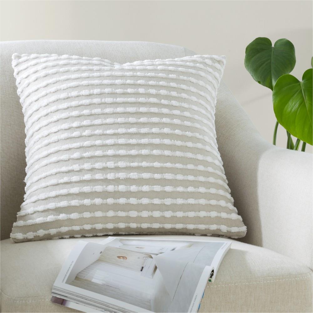 Catherine Lansfield Stab Stitch Textured Filled Cushion