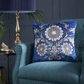Laurence Llewelyn Bowen Romilly Floral Motif Velvet Piped Edge Cushion Cover