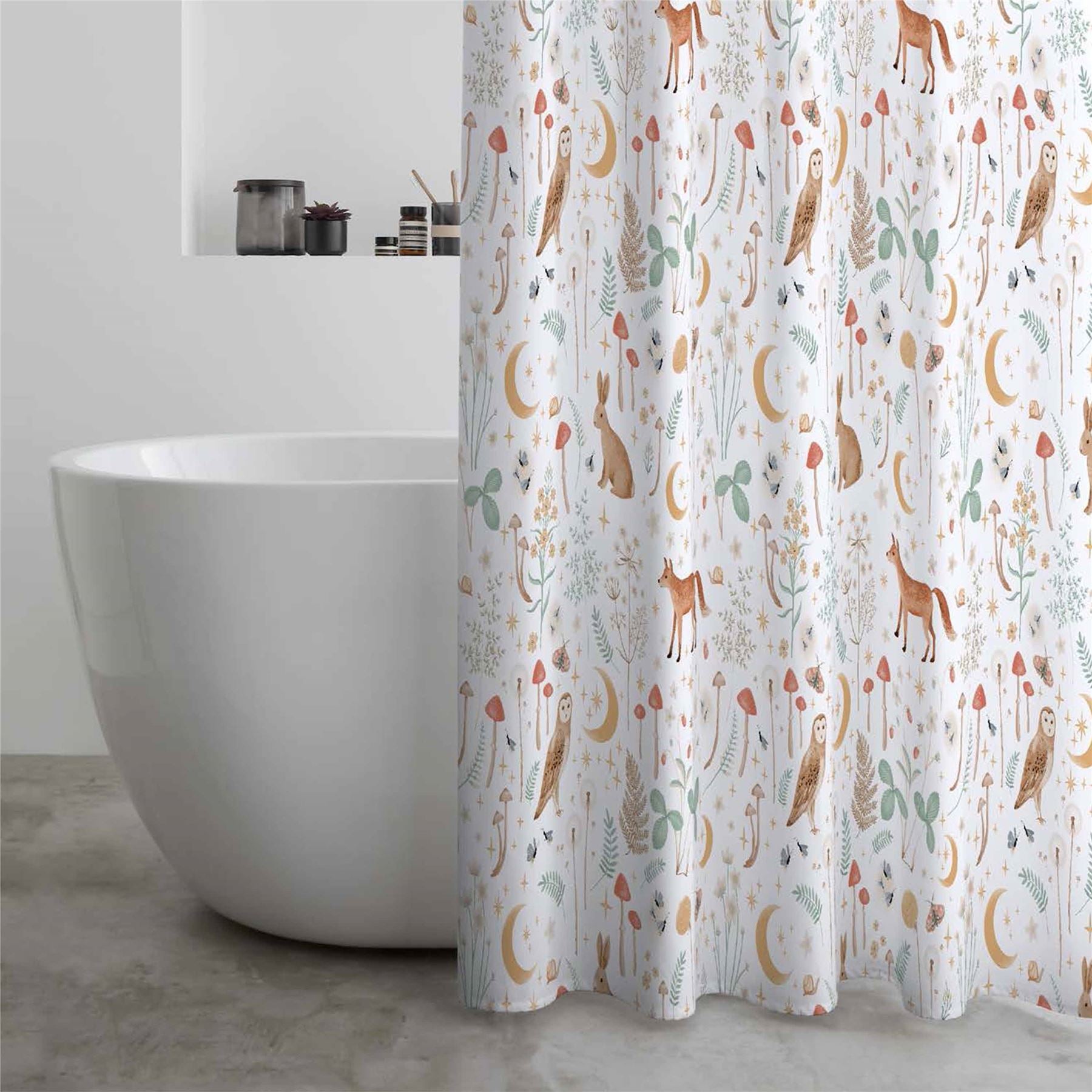 Catherine Lansfield Enchanted Twilight Animals Shower Curtain