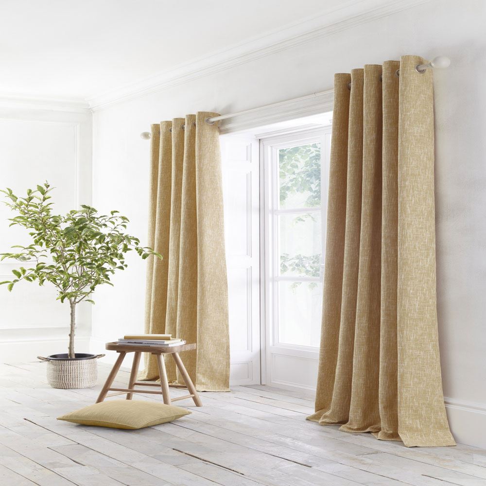 Appletree Loft Boucle Textured Weave Jacquard Eyelet Lined Curtains