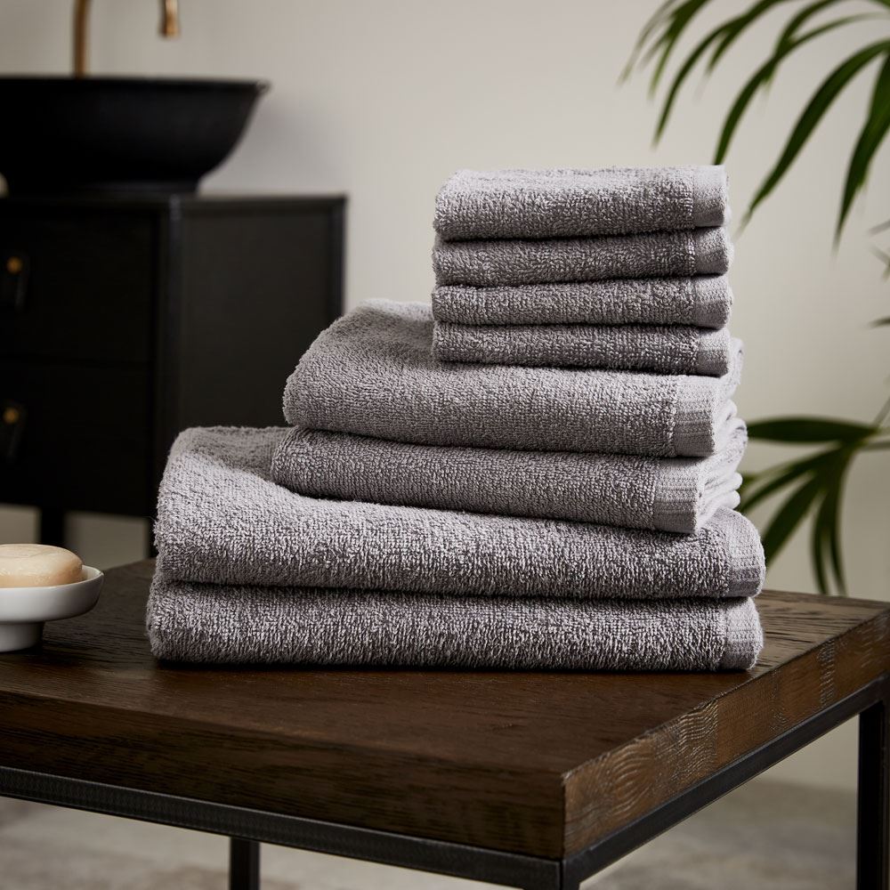 Catherine Lansfield Quick Dry 100% Cotton 8 Piece Towel Bale