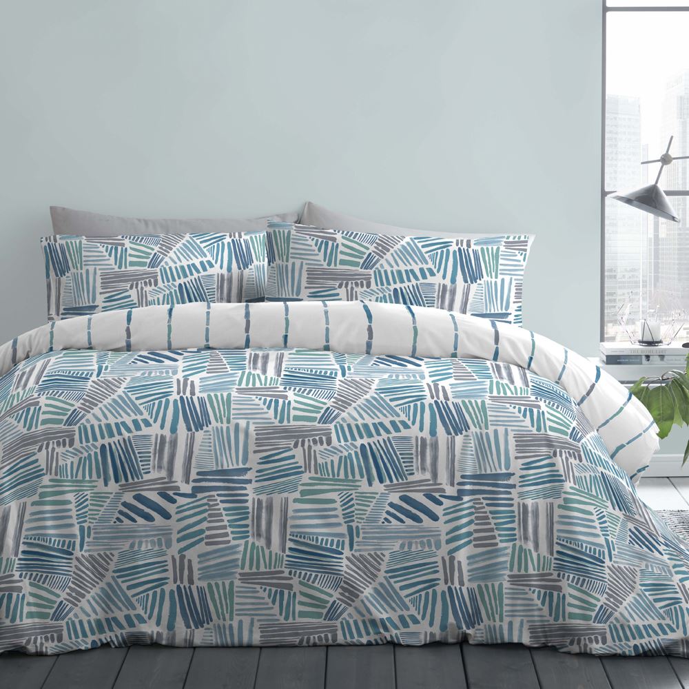 Fusion Mona Contemporary Print Easy Care Reversible Duvet Cover Set