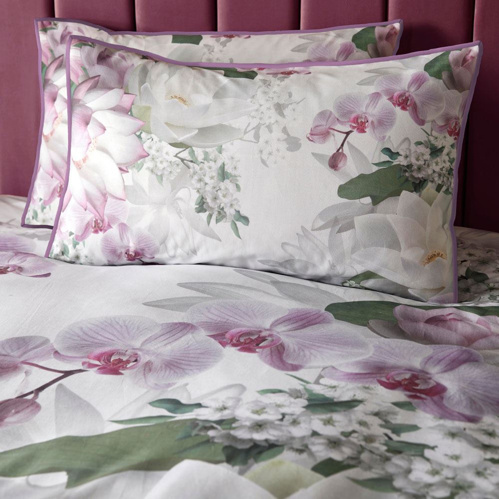 Soiree Lotus Floral Print 100% Cotton 200 Thread Count Duvet Cover Set