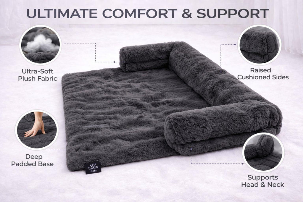 Night Zone Super Soft Plush Square Sofa Pet Bed