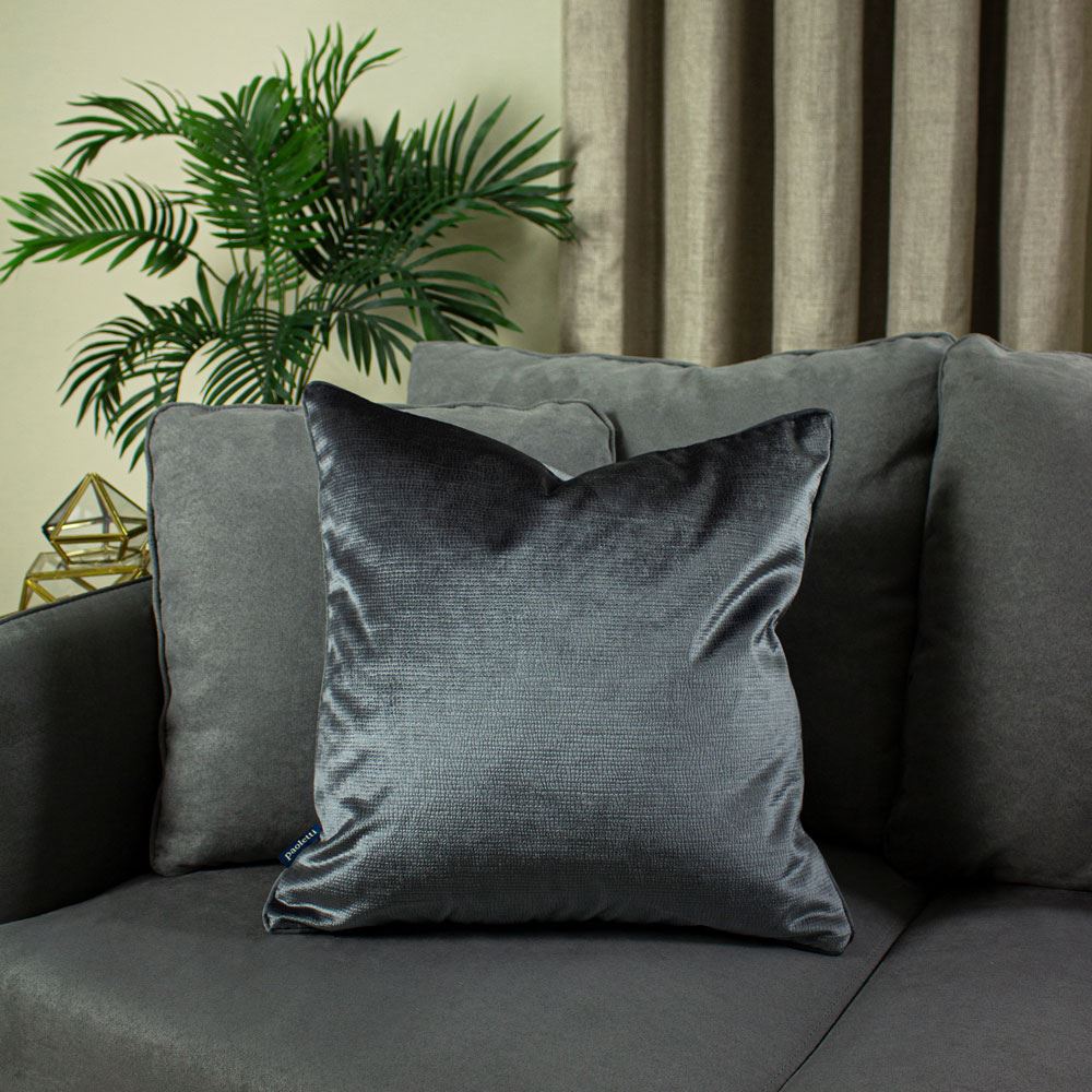 Paoletti Stella Embossed Texture Luxe Velvet Piped Cushion Cover