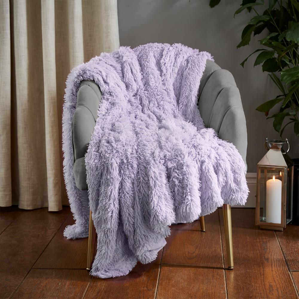 Catherine Lansfield Cuddly Deep Pile 150x200cm Blanket Throw Heather