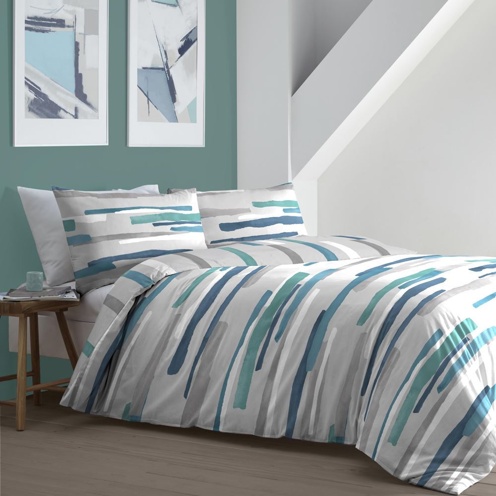 Fusion Clifton Contemporary Print Easy Care Reversible Duvet Cover Set