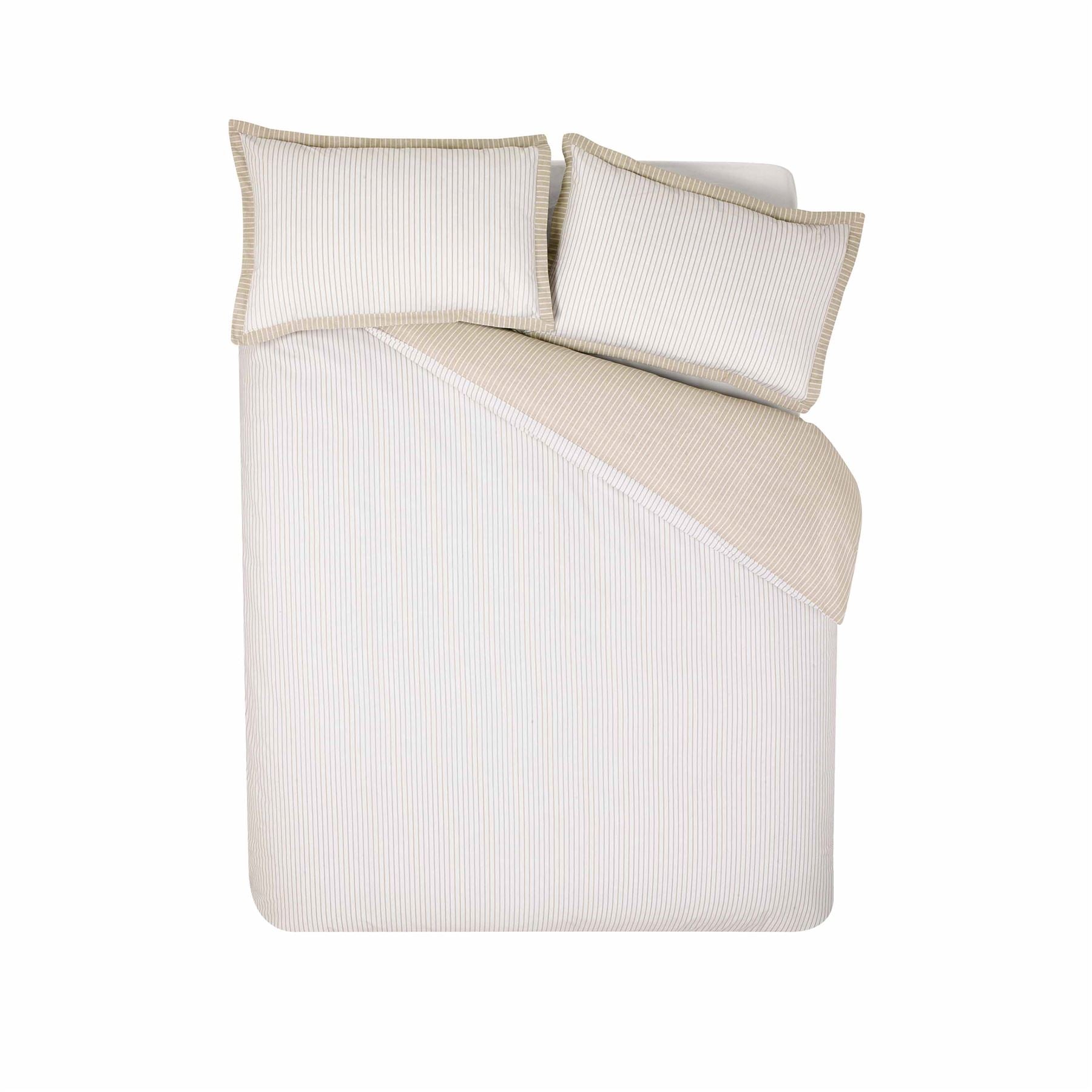 Catherine Lansfield Oxford Pinstripe Easy Care Reversible Duvet Cover Set