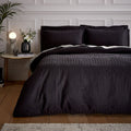 Bianca Satin Geo Jacquard 100% Cotton 180 Thread Count Cotton Duvet Cover and Pillowcase Set