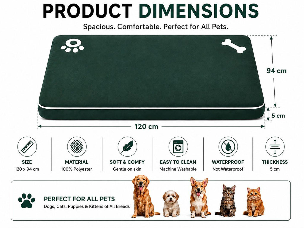 Night Zone Super Soft Bone & Paw Pet Bed Mat