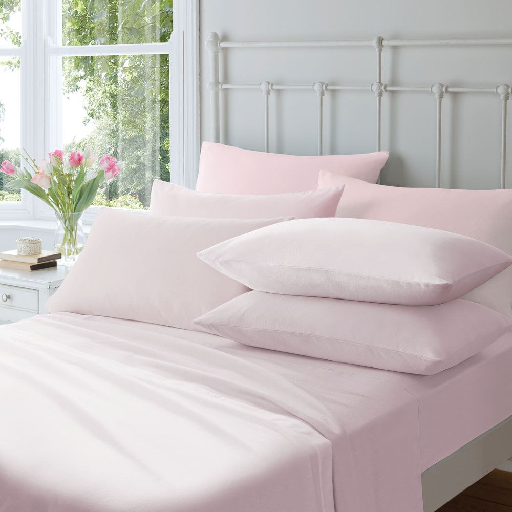 Catherine Lansfield Plain Dyed 100% Brushed Cotton Flannelette Duvet Cover Set