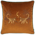 Wylder Dusk Monkey Embroidered Velvet Piped Edge Cushion Cover
