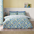 Catherine Lansfield Tilly Floral Reversible King Duvet Cover Set with Pillowcases Blue