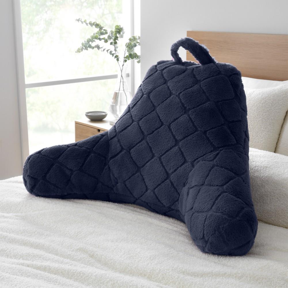 Catherine Lansfield Cosy Diamond Faux Fur High Back Cuddle Cushion Back Rest