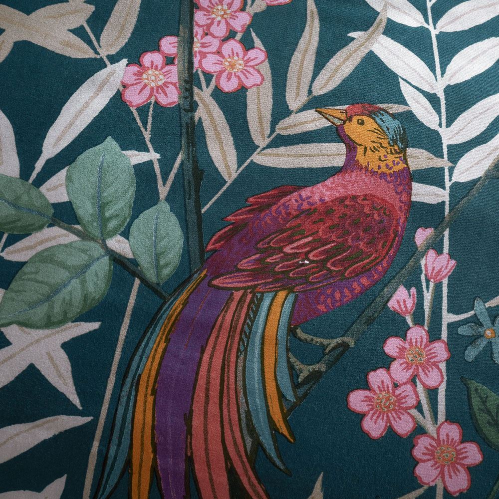 Catherine Lansfield Tropical Floral Birds Print Easy Care Reversible Duvet Cover Set