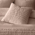Catherine Lansfield Lennon Stripe Seersucker 45x45cm Cushion Clay