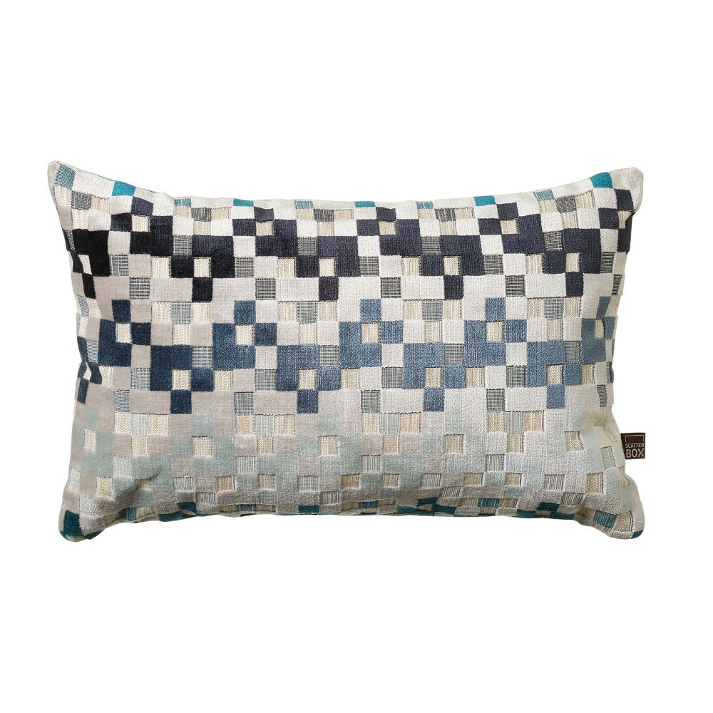 Scatter Box Puzzle Cut Velvet Feather Filled Cushion