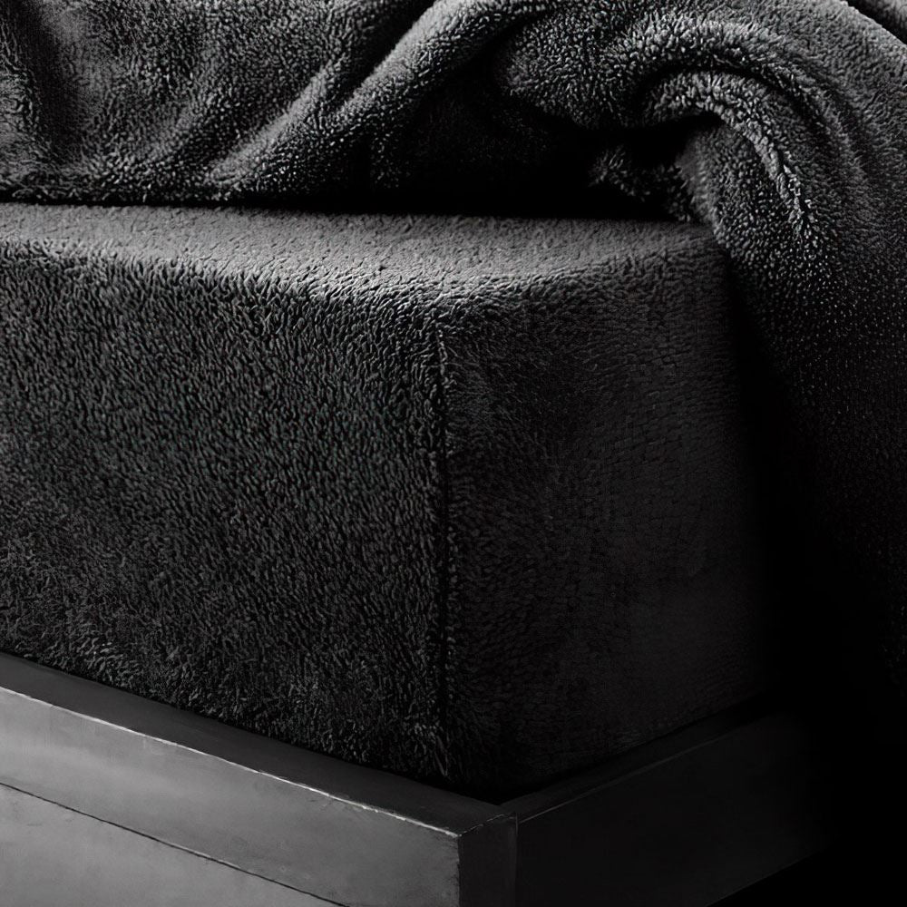 Night Zone Super Soft Teddy Fleece Warm & Cosy 12 Inch Deep Fitted Sheet