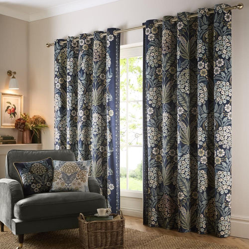 Appletree Heritage Evelina Vintage Botanical Print Eyelet Lined Curtains