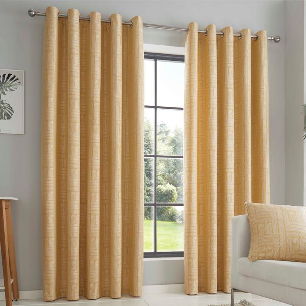 Curtina Lowe Textured Stripes Eyelet Lined Curtains