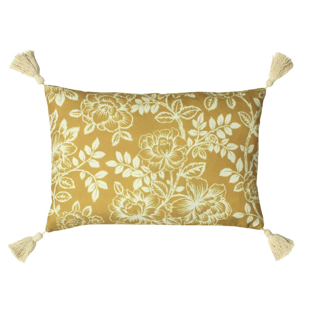 Paoletti Somerton Floral Print Tasselled Cushion Cover
