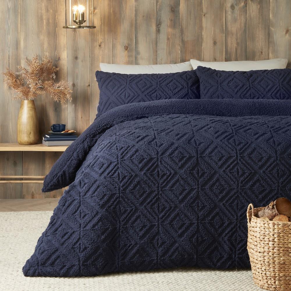 Fusion Snug Romo Tufted Teddy Fleece Sherpa Duvet Cover Set