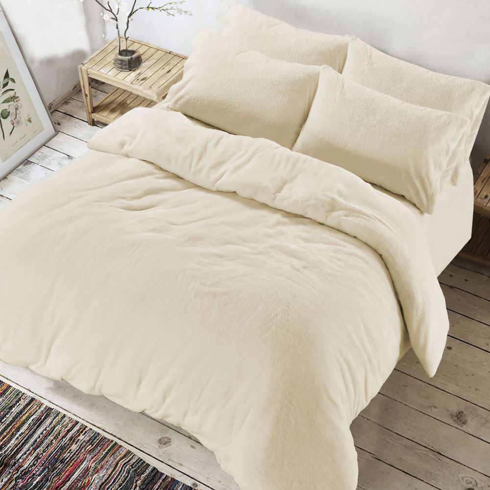 Night Zone Super Soft Teddy Fleece Warm & Cosy Duvet Cover Set