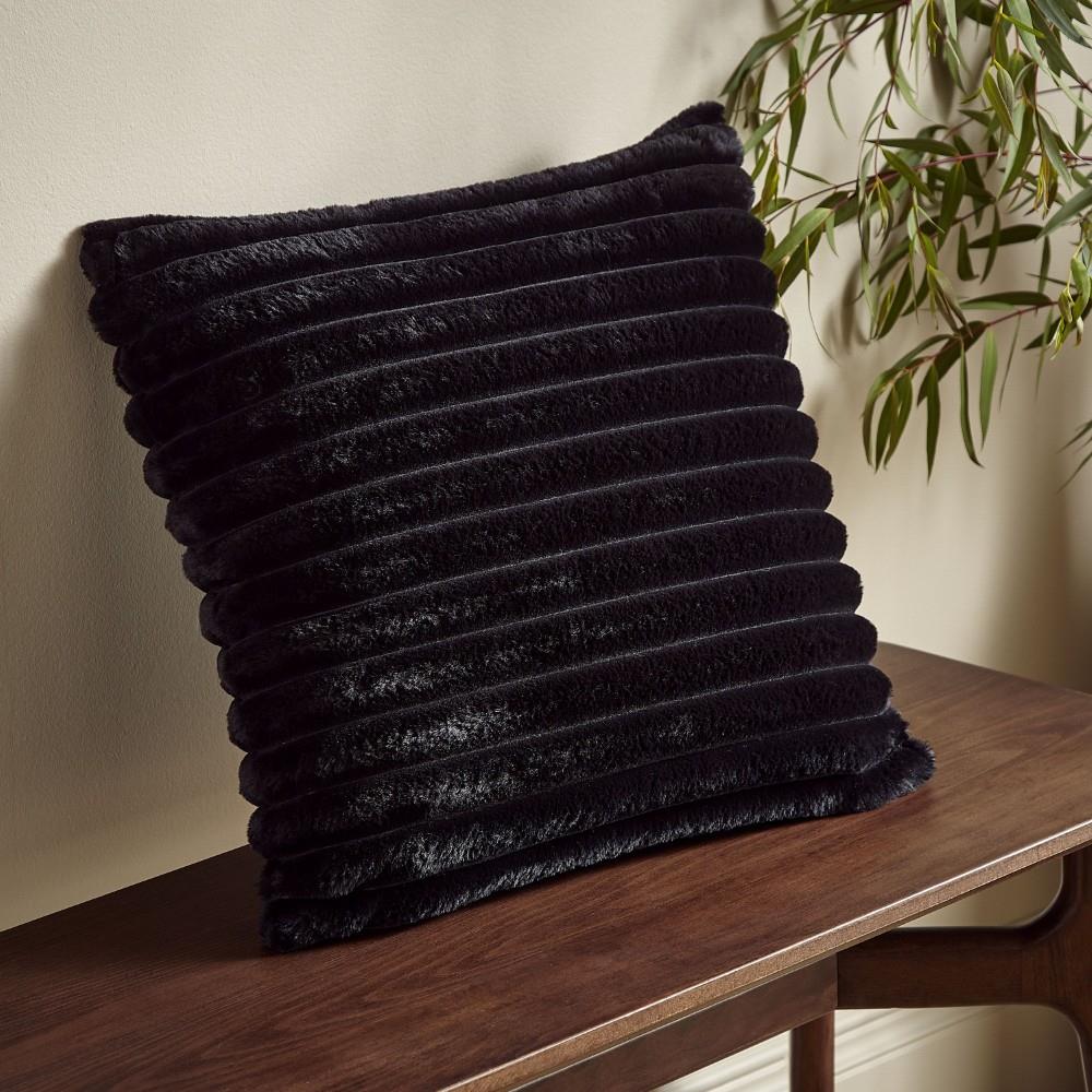 Catherine Lansfield Cosy Ribbed Faux Fur Soft Touch Filled Cushion