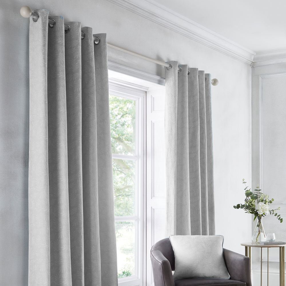 Dreams & Drapes Telford Leaf Jacquard Eyelet Lined Curtains