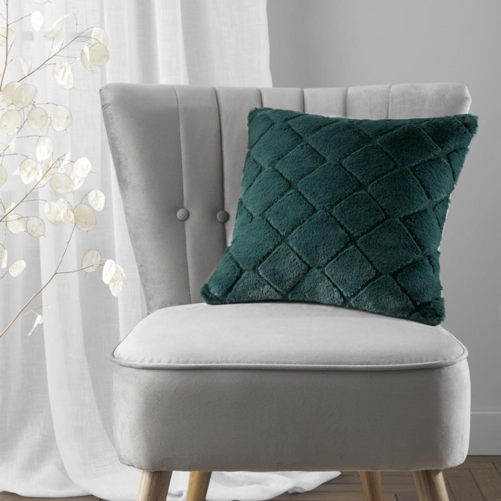 Catherine Lansfield Cosy Diamond Faux Fur Soft Touch 43x43cm Cushion