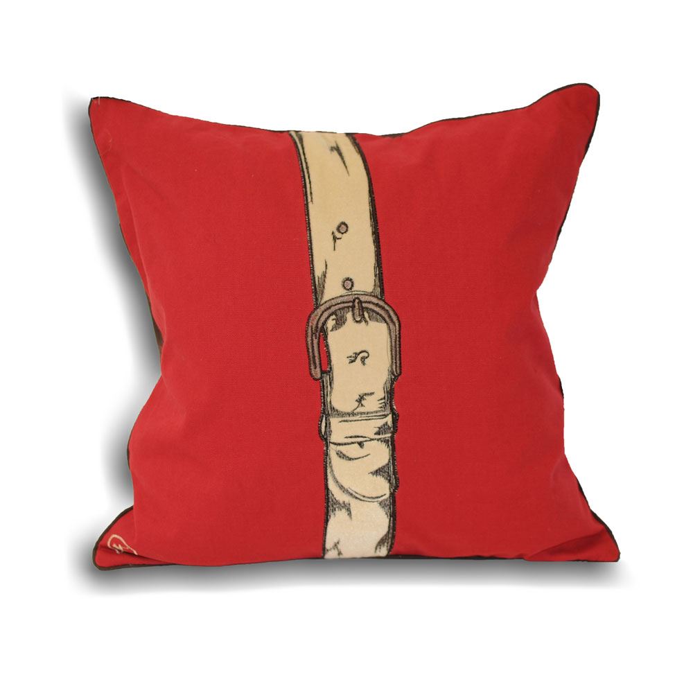 Riva Home Polo Country Club Strap Embroidered 100% Cotton Cushion Cover