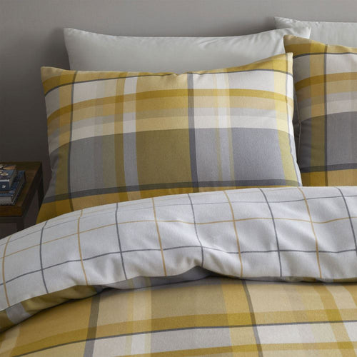Catherine Lansfield Brushed Tartan Check Reversible Standard Pillow Cases