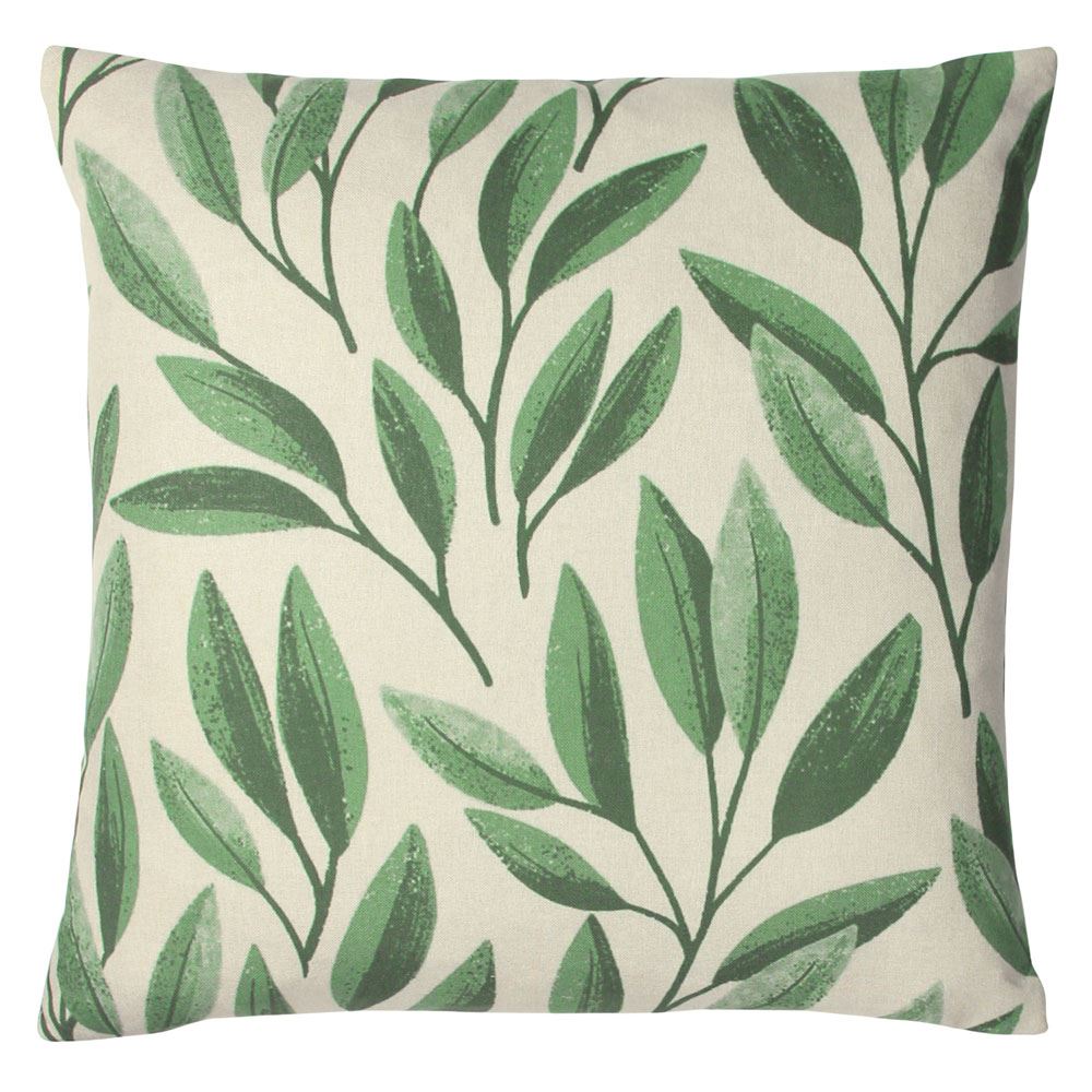 Paoletti Laurel Leaf Print Cushion Cover