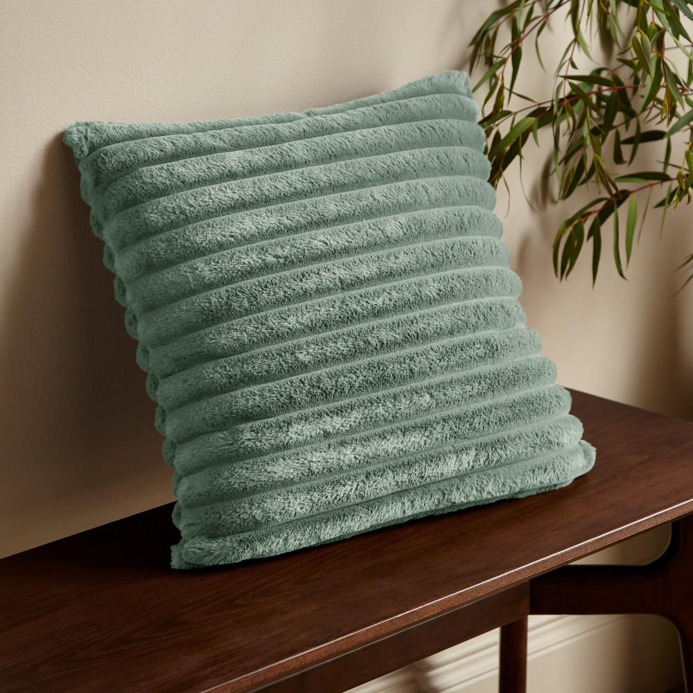 Catherine Lansfield Cosy Ribbed Faux Fur Soft Touch Filled Cushion
