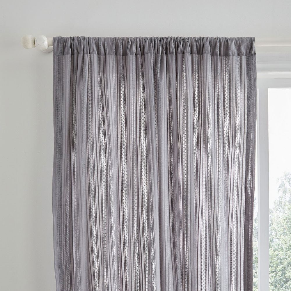 Pineapple Elephant Zofia Broderie Anglaise 100% Cotton Slot Top Voile Curtain Panel