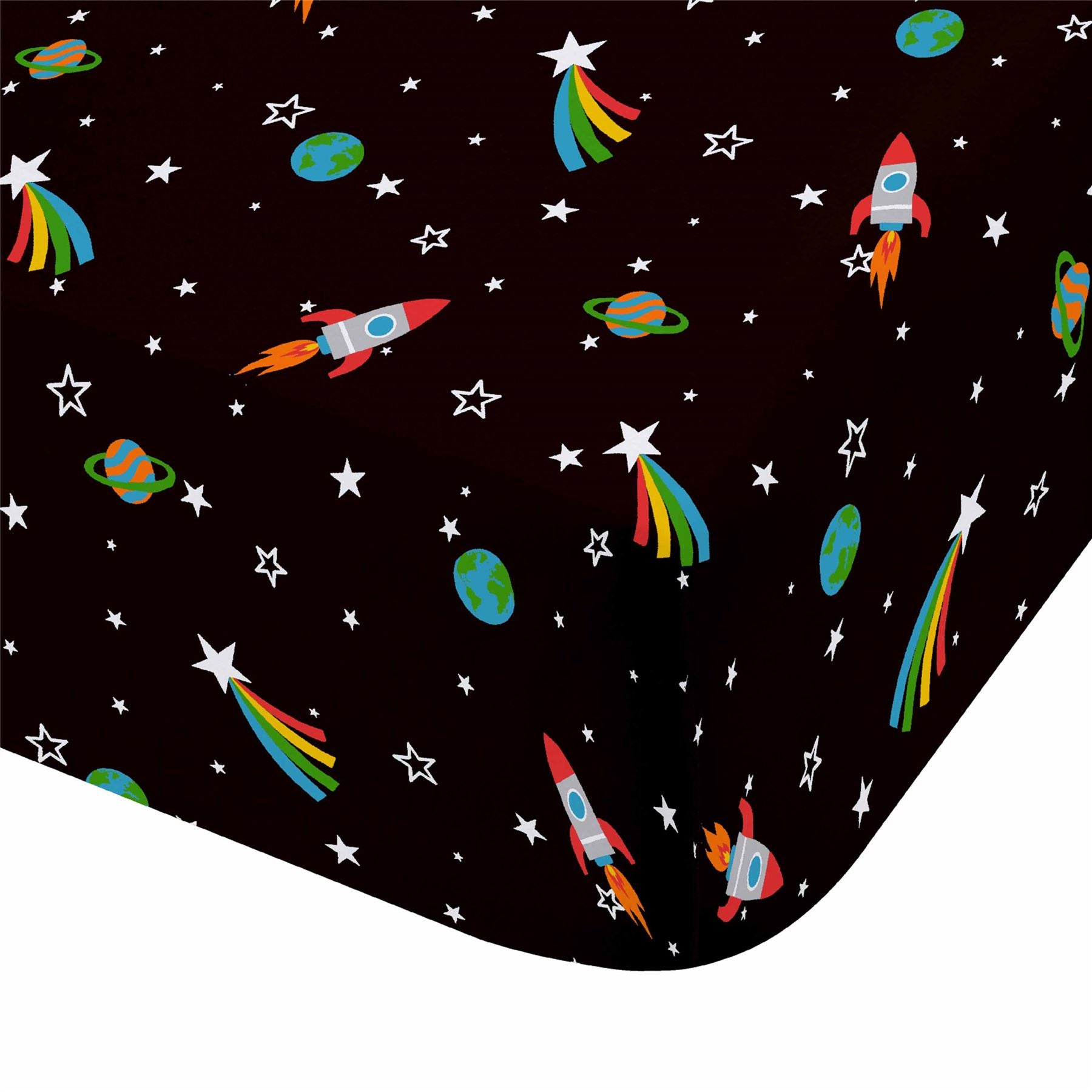 Catherine Lansfield Rainbow Rockets Easy Care Fitted Sheet
