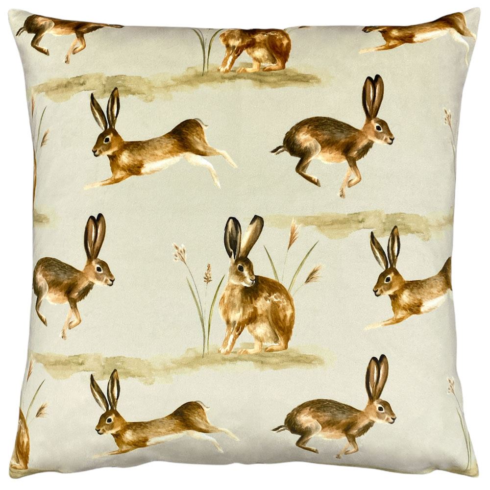 Evans Lichfield Country Running Hares Print Cushion Cover