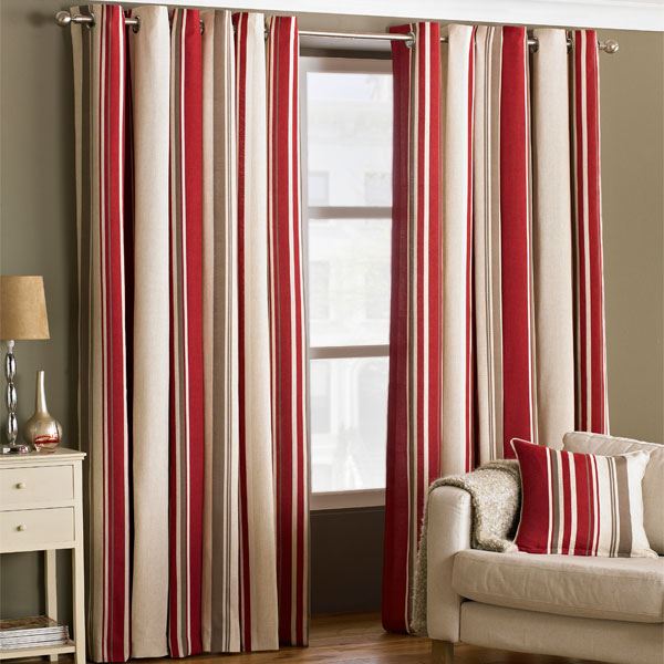 Riva Home Broadway Stripe Woven Lined Eyelet Curtains