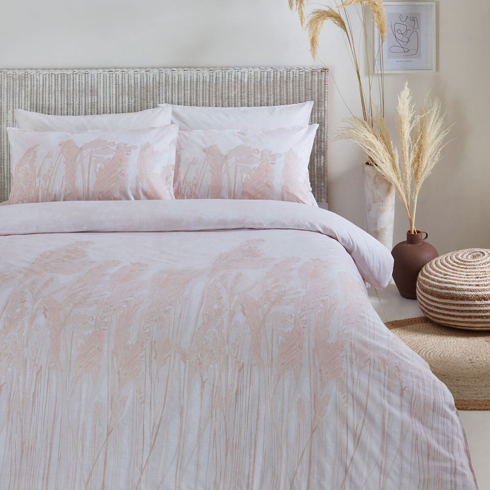 The Linen Yard Pampas Print 100% Cotton Reversible Duvet Cover Set