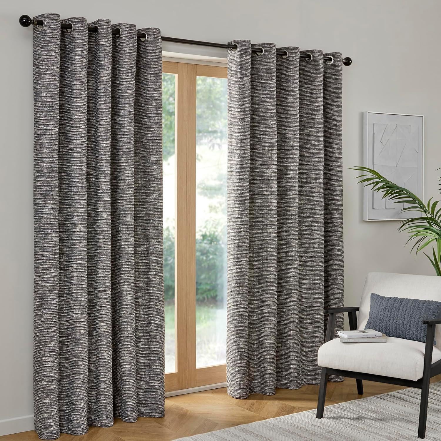 Curtina Talon Jacquard Woven Textured Eyelet Lined Curtains