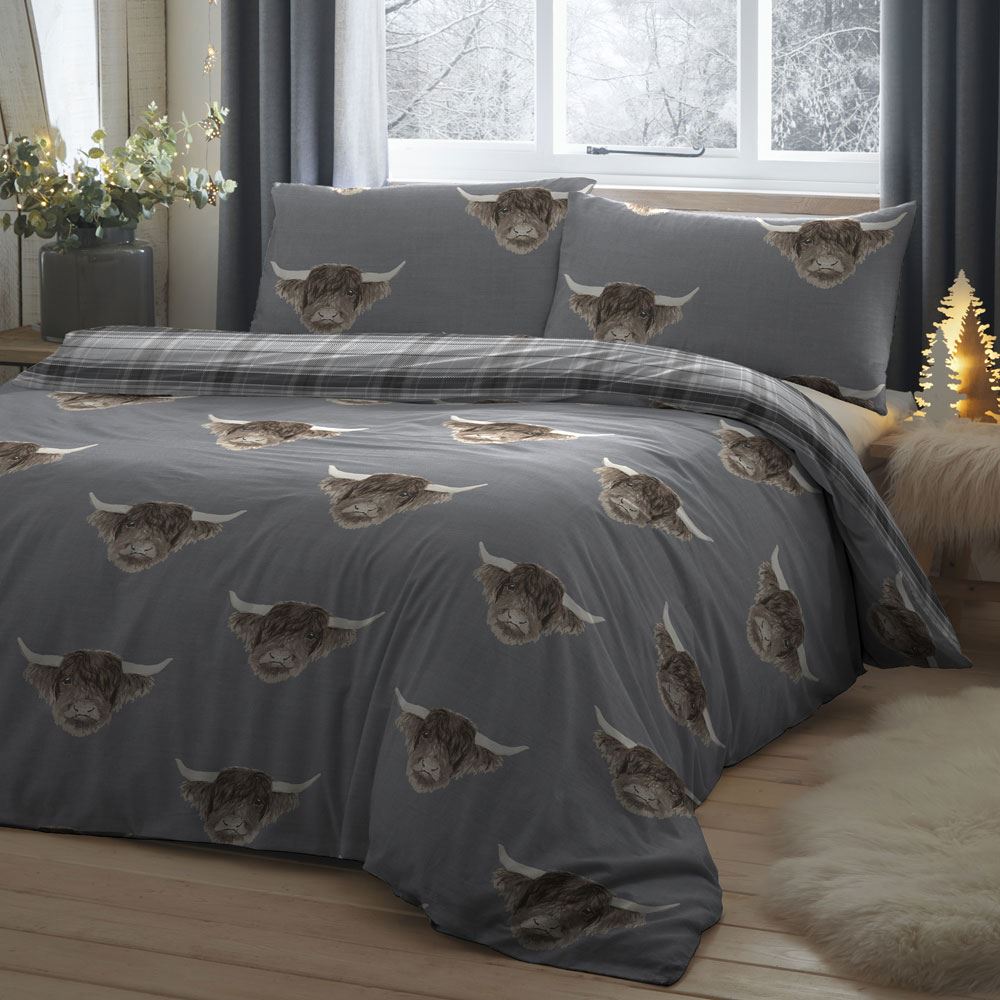 Fusion Highland Cow Reversible Duvet Cover Set
