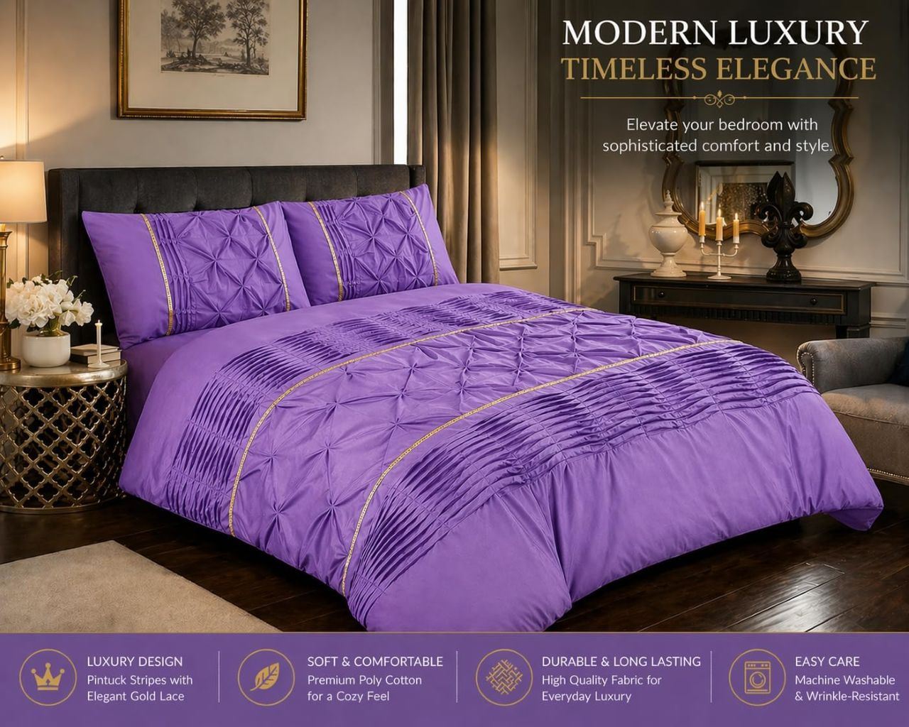 Night Zone Elegant Eleanor Duvet Cover Set